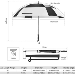 Extra Size 68inch Soft Plastic Handle Semi-Automatic Open Square Shape Modern Straight <b>Umbrella</b> Extra Large Oversize - Product Image 6