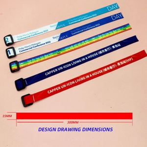 Bracelets promotionnels personnalisés en polyester tissé RPET à prix abordable, ajustables, idéaux pour événements et festivals - Product Image 4