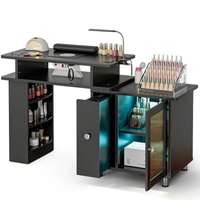 Table de manucure professionnelle moderne et écologique pour salon, avec plateau en bois résistant aux rayures et roulettes, pour la manucure et la protection contre la poussière
