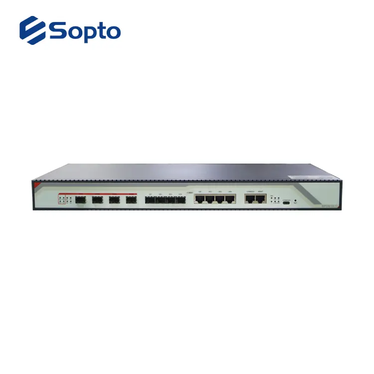 Sopto catu daya AC 220V untuk EPON 4-Port FTTH OLT peralatan 4 GE + 2 10GE 1U 4 PON jaringan Port digunakan dalam 20Km