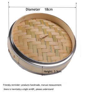Vaporiera Multiuso in Acciaio Inox Rivestito in Bambù, 18cm, Ecologica, Grado A+, per Alimenti, Dimensioni Personalizzabili, per Dim Sum Cinese - Product Image 3