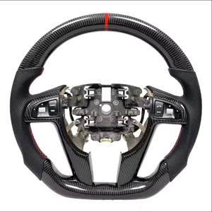 พวงมาลัยรถสปอร์ตทำจากคาร์บอนไฟเบอร์ฟอร์จหนังอัปเกรด Alcantara พร้อมจอแสดงผล LED สำหรับ Pontiac <span class=keywords><strong>G8</strong></span> GT GXP 2008 2009 09 - Product Image 1