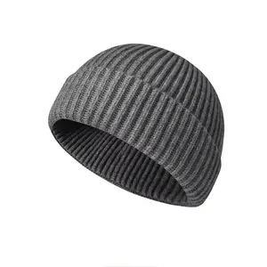 100% Acrylic Blend Slouchy Cuff Winter Beanie Hat Piece Packs Beanies For Man Woman Knitted Cuffed Unisex Hats