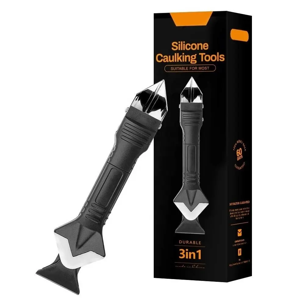 Kit de ferramentas de calafetagem, 3 em 1, silicone inoxidável, acabamento, calafetagem, kit de ferramentas para cozinha