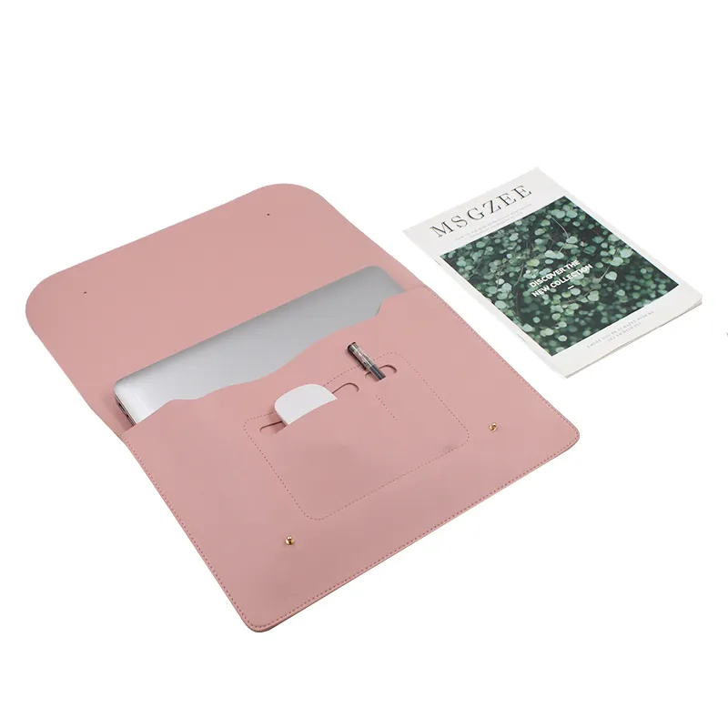 Multifunctional Fashion Notebook Protector Foldable Laptop Bag Pu Leather Laptop Sleeve Bag