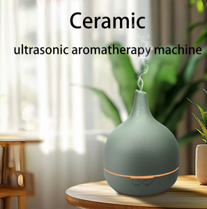 Nuevo Difusor de Aroma Ultrasónico de Cerámica Rústica de 400 ml, Humidificador de Aceites Esenciales USB para el Hogar, Elegante y de Sobremesa - Product Image 3