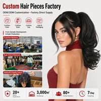 Vente en gros usine : Extension de cheveux queue de cheval à pince noire en fibre synthétique, postiche ondulé pour femme, usage quotidien