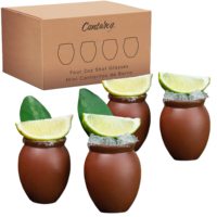 Jarritos mexicains Cantaritos De Barro, verre en terre cuite pour cocktails, tequila, mojitos, tacos avec logo personnalisé