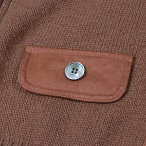 Wholesale Custom Women's <b>Brown</b> <b>Wool</b> Knit Cardigan, High Neck Long Sleeve Button Down Sweater, Ladies Casual Outerwear - Product Image 4