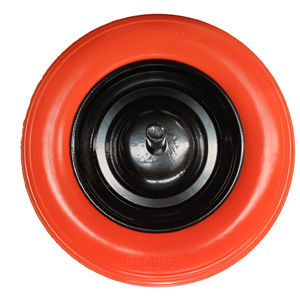ล้อรถเข็นเฉิงจิน 3.50-4PU แบบมีโฟม แกนตัน รับน้ำหนักได้สูง 100 กก. สีแดง - Product Image 2