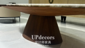 Factory Direct Sell Brown Wooden Frame Coffee <b>Table</b> Modern Living Room Oval Decoration <b>Marble</b> <b>Top</b> <b>Table</b> Coffee <b>Table</b> Oval - Product Image 6