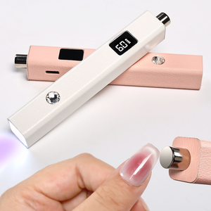 Lampe UV LED rechargeable 2-en-1 pour ongles, double usage, en cuir PU, portable, pour le séchage du gel, avec aimant et stylo à strass - Product Image 2