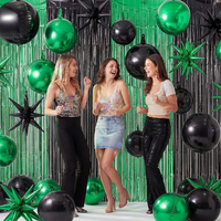 Schwarze Goldene 4D-Folienballons und Vorhang für Geburtstag, Abschlussfeier, Silvester, Partydekoration, Großhandel, OEM, Individuell Anpassbar