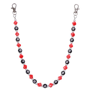 Men's Waist Chain <b>Dice</b> And Eight Ball Beaded Denim Pocket Chain Casual Fashion Body Chain Zinc Alloy Single Lap - Product Image 5