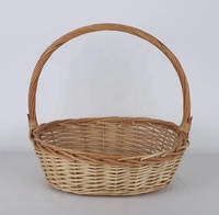 Panier-cadeau en rotin de luxe personnalisé fait à la main en gros, panier à fleurs en osier écologique avec poignées