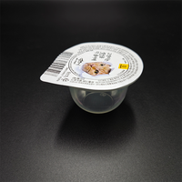 Gobelet en plastique transparent PP5 de qualité alimentaire 95g pour dessert, sauce, gelée avec couvercle en aluminium imprimé sur mesure