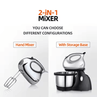 Batteur sur socle professionnel 2 en 1 200W 3L, mélangeur à œufs et à farine, rotation à 360°, mélangeur à gâteau avec 3 vitesses turbo