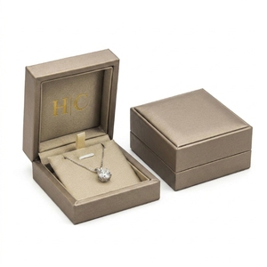 Vintage Necklace Box Luxury Flip Top Leather Jewelry Gift Box Velvet Insert Embossing Custom Logo Luxury Packaging Solution OEM - Product Image 5