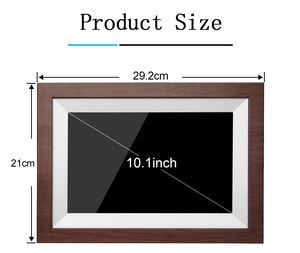 Marco de Fotos de Madera con Pantalla HD de Rotación Automática, Pantalla Táctil de Madera Maciza, WiFi para Decoración de Pared con <span class=keywords><strong>Collage</strong></span>, Compatible con MP3 y AVI - Product Image 4