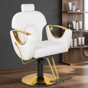 Chaise de barbier noire et or la plus vendue, chaise de coiffure pour femmes, chaise de maquillage pour salon de beauté - Product Image 2