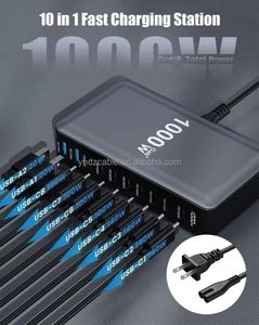 1000W Multi Port 10-port USB GaN Fast Charging Desktop Charger <b>Adapter</b> 140W Laptop and Tablet Fast Charger - Product Image 3