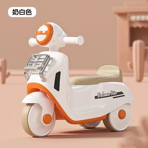 Balance Bike For Toddlers 12 Inch Four Wheel Pedal Free Scooter Milk White Color - Product Image 1