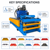 Machine de formage de tuiles trapézoïdales double couche entièrement automatique, marque NaiGu, moteur 380V, pompe à roulement à froid pour tôles d'acier