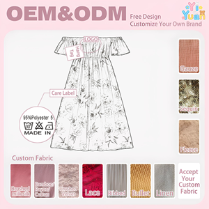 Vestido largo floral con hombros descubiertos <span class=keywords><strong>para</strong></span> <span class=keywords><strong>niñas</strong></span>, estampado de peonías rosas, volantes, manga corta, cintura elástica, vestido largo de playa, vestido de verano <span class=keywords><strong>para</strong></span> fiesta infantil - Product Image 2