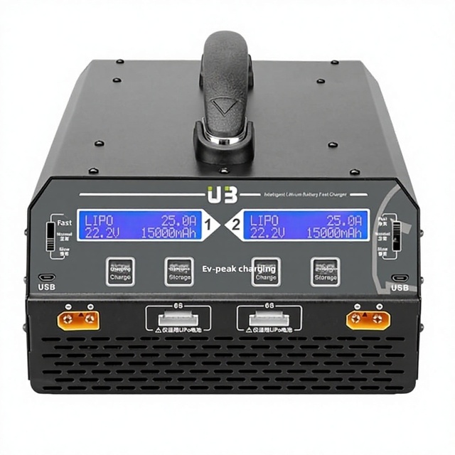 EV-PEAK U3 HV High Voltage 6S 22.2V Dual Channel 25A 600W Intelligent Charger for Model Aircraft Lithium Battery