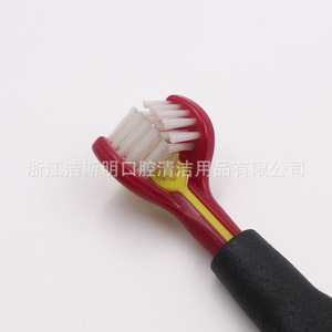 Custom Colored 3 Head Nylon Bristles <b>Pet</b> Toothbrush Soft Rubber Handle For General Use - Product Image 5