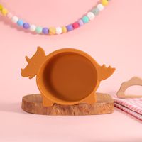 Petite assiette en silicone pour chat et chien, légère et simple, forme arrondie, bol à eau pour chat et dinosaure avec boîte d'emballage