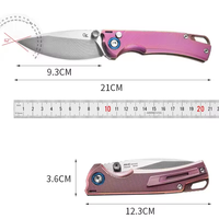 Couteau de poche portable BST-TI avec manche en alliage de titane, lames M390, pendentif porte-clés, garantie 5 ans, léger et compact