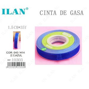 Nastro in Gasa Blu da 1,5 cm, 35 Yards, per Artigianato - Product Image 1