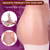 Strapon Silicone pénis manchon taille haute pénis pantalon creux gode pour homme femmes réaliste Masturbation Sex Toys pour adultes 18 +