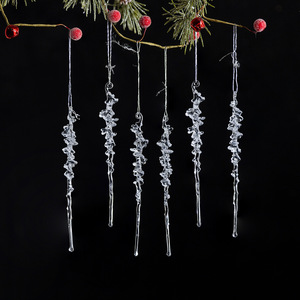 Cross-border Nordic-style Transparent High-transmittance Acrylic <b>Christmas</b> <b>Tree</b> Icicle Ornaments <b>White</b> Ice Crystal Icicle - Product Image 4