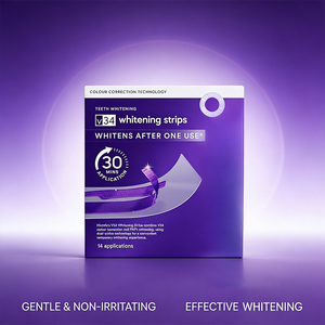 แผ่นฟอกสีฟัน V34 รสชาติมิ้นท์ สำหรับใช้ที่บ้าน ขจัดคราบบุหรี่ ชา ฟอกฟันเหลืองให้ขาวขึ้นอย่างมีประสิทธิภาพ - Product Image 1