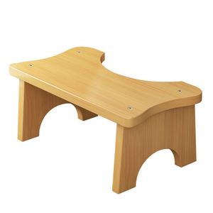 Bamboo Wooden Toilet <b>Stool</b> Non Slip Ergonomic Height Sturdy Eco Friendly for <b>Bathroom</b> Elderly Kids Squatting <b>Stool</b> - Product Image 1