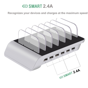 Yeni varış 6 Udb mobil telefon şarj istasyonu çoklu cihazlar için çoklu 6-port Usb şarj aleti istasyonu - Product Image 2
