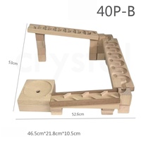 Bloques de Construcción de Madera Maciza con Bolas de Cristal, Pista de Canicas, Bloques de Construcción Educativos de Madera Grandes para Niños