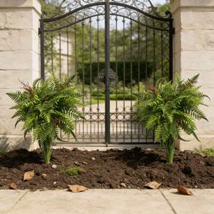 Ensemble de plantes artificielles <span class=keywords><strong>en</strong></span> plastique de style forêt de fougères pour pots de fleurs et vases, utilisation intérieure/extérieure - Product Image 2