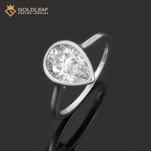 Goldleaf Custom Luxury Heart Cut Moissanite Engagement <b>Ring</b> <b>925</b> Sterling <b>Silver</b> Bezel Setting Wedding Diamond <b>Ring</b> - Product Image 6