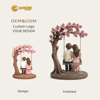 Hadiah Pernikahan Romantis, Dekorasi Ulang Tahun: Patung Resin Pasangan di Ayunan, Ornamen Pohon Sakura untuk Rumah