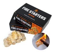 Allume-feu écologiques en laine de bois, 32 pièces, imperméables, inodores, sûrs pour les grils, les cheminées, le camping et les kits de survie
