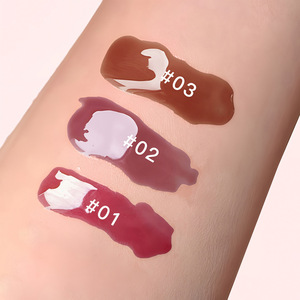 <b>Mirror</b> Lip Glaze With Detachable Pink Bead <b>Chain</b> Charm Cute Hydrating Long Lasting Glass Lip - Product Image 2