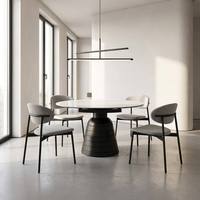 Ensemble de table à manger ovale extensible moderne beige gris crème 4-6 places, meubles de salle à manger contemporains en bois, vente en gros