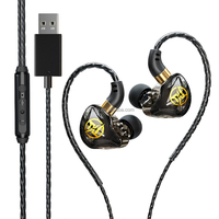 E10 Kabel USB-A 2.5m JL Earphone In-Ear untuk Gaming/Livestream/Musik/Penggunaan Sehari-hari dengan Peredam Kebisingan ENC, Tahan Air IPX4, Codec AAC