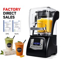 Moseener Commerciële Smoothie Blender, 220V Touchscreen Geluidsdichte Blender met Borstelloze DC-Motor voor Bubble Tea Melkblender
