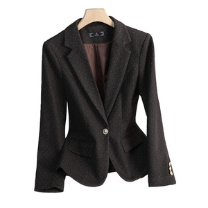 Women's Black Polka Dot Blazer S Anti-Wrinkle Professional Casual Fit - Product Image 5