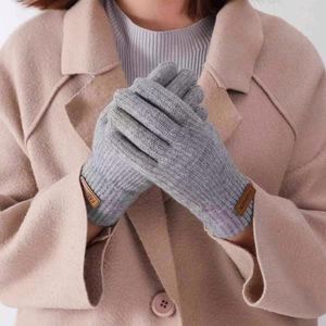 Gants de conduite tricotés en polyester à écran tactile pour hommes et femmes, doublés polaire, épaisseur moyenne, chauds pour l'hiver - Product Image 1
