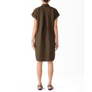 เดรสเชิ้ตแขนสั้นทรงบ็อกซี่สไตล์ลำลองสำหรับผู้หญิง รุ่นใหม่ล่าสุด ผ้าลินิน ทรงหลวมไหล่ตก เหมาะสำหรับฤดูร้อน - Product Image 2